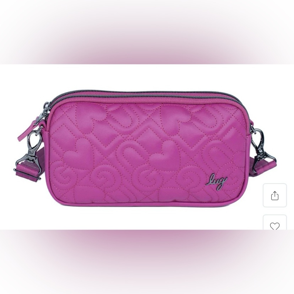 Coupe XL Love Satin Luxe Convertible Crossbody Bag by Lug in Orchid Pink